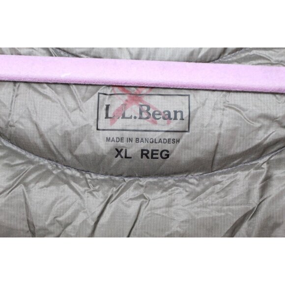 LL Bean Ultralight 850 Down Hooded Coat Three Quarter Length Mariner Blue XL - Picture 8 of 11